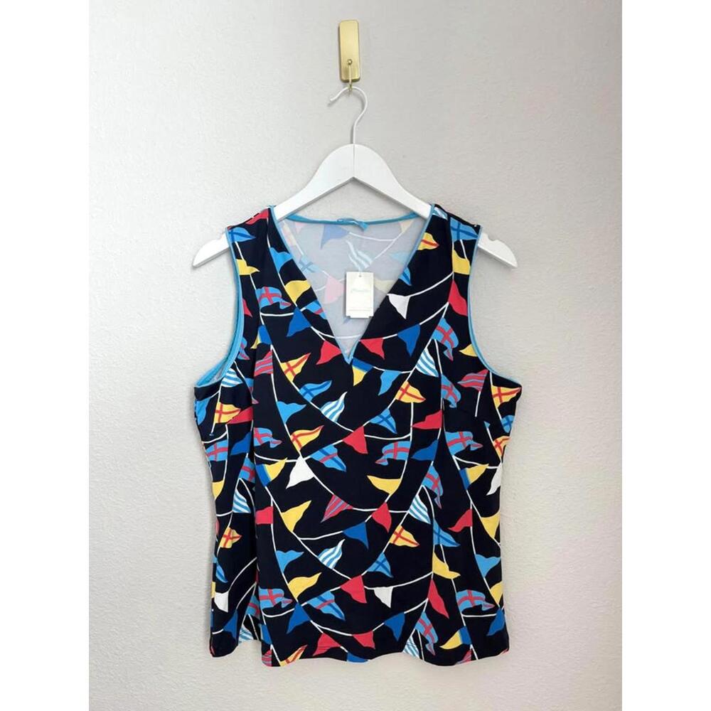 J.Mclaughlin Women’s Catalina Cloth Mini Luxor’s Flag Printed Tank NEW‎ Sz L